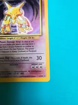 Pokemon TCG-Alakazam Base Set Holo Rare Card 1/102 Unlimited LP - Image 5