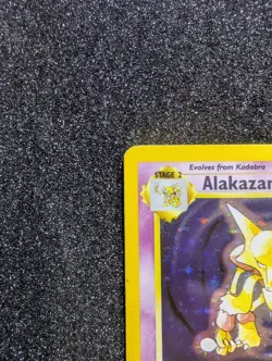 Pokemon TCG Alakazam Base Set 1/102 Holo Unlimited Holo Rare NM Front, LP Rear - Image 2