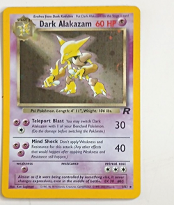 Pokemon TCG Dark Alakazam 1/82 Team Rocket Holo Rare 2000 WOTC 60HP - Image 1