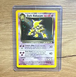 Pokemon TCG Dark Alakazam Team Rocket 1/82 Holo Rare LP+ Swirl clean card - Image 1