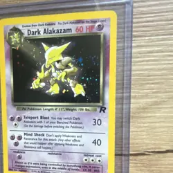 Pokemon TCG Dark Alakazam Team Rocket 1/82 Holo Rare LP+ Swirl clean card - Image 2