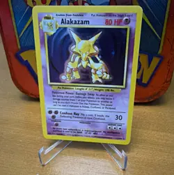 Pokemon TCG Alakazam 1/102 Base Set Holo Rare Unlimited 1999 80HP English - Image 1