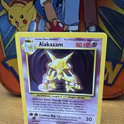 Pokemon TCG Alakazam 1/102 Base Set Holo Rare Unlimited 1999 80HP English - Image 2
