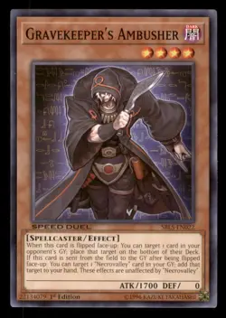 Yugioh Gravekeeper's Ambusher #SBLS-EN022 Speed Duel: Arena of Lost Souls LP - Image 1