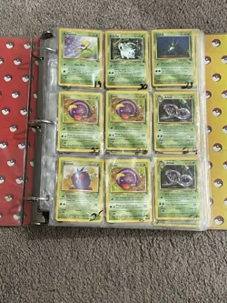 Vintage Pokemon Binder 75 card lot Pokemon fossil jungle team rocket base set - Image 2