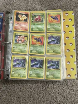 Vintage Pokemon Binder 75 card lot Pokemon fossil jungle team rocket base set - Image 3