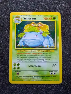Venusaur 15/102 Base Set Holo Rare 1999 WOTC Pokemon Card TCG Vintage - LP - Image 1