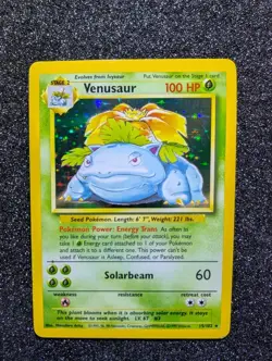 Venusaur 15/102 Base Set Holo Rare 1999 WOTC Pokemon Card TCG Vintage - LP - Image 2