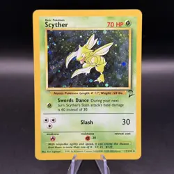 Scyther 17/130 Holo Rare Base Set 2 Pokemon Card WOTC Vintage Near Mint - Image 1