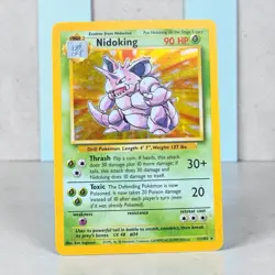 Nidoking HOLO 11/102 Base Set Rare Unlimited Pokemon Card WOTC Vintage TCG LP - Image 1
