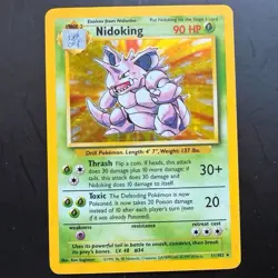 Nidoking HOLO 11/102 Base Set Rare Unlimited Pokemon Card WOTC Vintage TCG LP - Image 2