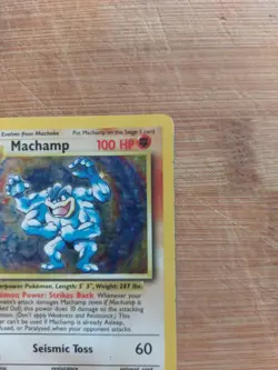 1st Edition Machamp 8/102 Holo Base Set Pokemon Card WOTC LP-HP - Image 4