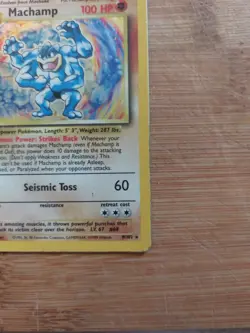 1st Edition Machamp 8/102 Holo Base Set Pokemon Card WOTC LP-HP - Image 5