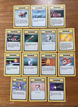 Pokemon Cards Vintage bundle / Job Lot. 14 Trainer cards from Base Set MP - Image 1
