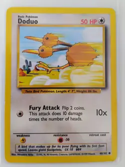 Doduo 48/102 1999 Base Set WOTC Vintage Pokemon Card LP - Image 1