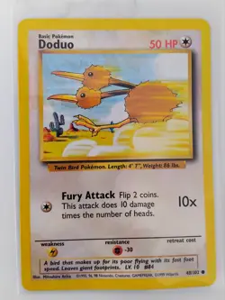 Doduo 48/102 1999 Base Set WOTC Vintage Pokemon Card MP - Image 1