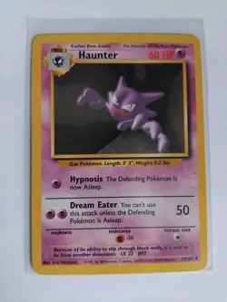 Haunter 29/102 1999 Base Set Unlimited WOTC Vintage Pokemon Card LP - Image 1