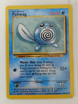 Poliwag 59/102 1999 Base Set WOTC Vintage Pokemon Card LP - Image 1