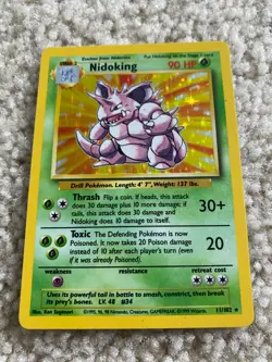 Nidoking Holo Pokemon Card 11/102 Base Set Vintage 1999 WOTC Rare 90 HP - Image 1