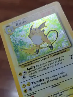 Raichu 14/102 - Base Set Unlimited - WOTC Holo Rare Pokemon Card - Vintage - MP - Image 2