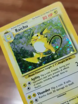 Raichu 14/102 - Base Set Unlimited - WOTC Holo Rare Pokemon Card - Vintage - MP - Image 3