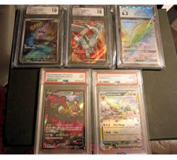 Pokemon TCG Japanese Holo Graded 5 Card Lot Noibat Reshiram ex Ho-Oh GX Umbreon - Image 1
