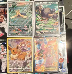 Pokemon TCG Holo Full Art 4-Card Lot Stoutland Bouffalant ex Eevee Volcanion EX - Image 1