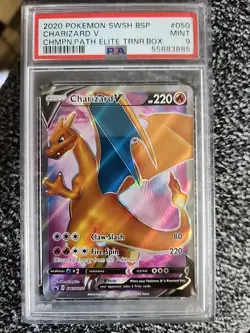Charizard v SWSH050 Sword & Shield Promo Card Holo SWSD PSA 9 - Image 1