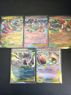 Pokemon TCG Pitch Black Mega ex 5 Card Lot - Darkrai Zeraora Chandelure Slowbro - Image 1