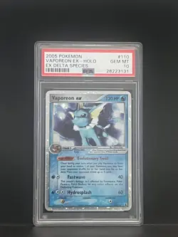 Pokemon Vaporeon ex EX Delta Species Holo Ultra Rare #110 PSA 10 Gem Mint - Image 1