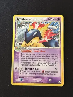 Pokemon TCG Typhlosion Card Delta Series EX Dragon Frontiers Holo Rare 12/101 - Image 1