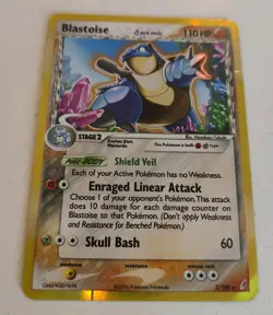Pokemon TCG Blastoise EX Crystal Guardians Holo Card 2/100 Delta Species - Image 2