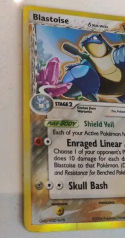 Pokemon TCG Blastoise EX Crystal Guardians Holo Card 2/100 Delta Species - Image 4