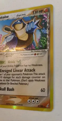 Pokemon TCG Blastoise EX Crystal Guardians Holo Card 2/100 Delta Species - Image 5