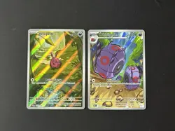Pokemon Black Bolt Illustration Rare 2 Card Lot: Venipede 132 & Whirlipede 133 - Image 1