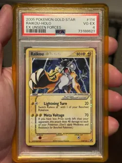 PSA Graded Pokemon Gold Star ⭐ Holo 3-Card Lot Alakazam Raikou Suicune - Image 3