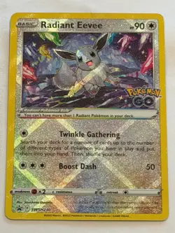 Pokemon Go Black Star Promo TCG Holo Card SWSH230 Radiant Eevee - Image 1