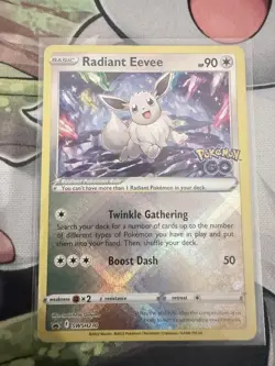 Pokemon Go Black Star Promo TCG Holo Card SWSH230 Radiant Eevee - Image 1