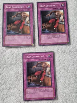 Yugioh TCG Trap Dustshoot PGD-049 1st & Unlim 3 Card Lot HP/DMG-MP - Image 1