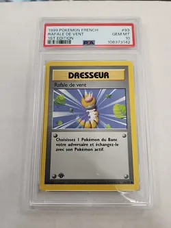 1999 Pokemon French Rafale De Vent And French Potion 2x Card 1st Edition Psa 10 - Image 1