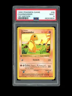 Pokemon PSA 9 MINT Charmander 1st Edition Shadowless Base Set 1999 Card 46/102 - Image 1