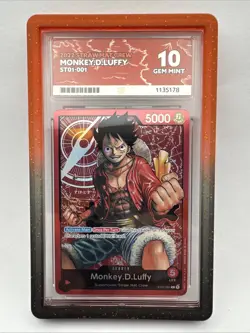 One Piece TCG Monkey D Luffy ST01-001 Pre-Errata Leader Card Ace 10 - Image 1
