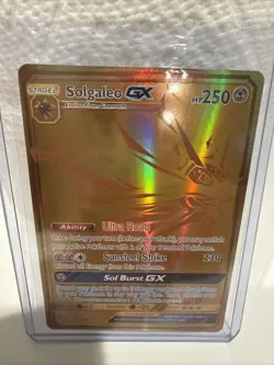 Pokemon Card Solgaleo GX 173/156 Ultra Prism Gold Secret Rare NM - Image 1