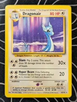 Dragonair 18/102 Base Set Rare Pokemon Tcg Card Vintage Wotc Moderately Played - Image 1