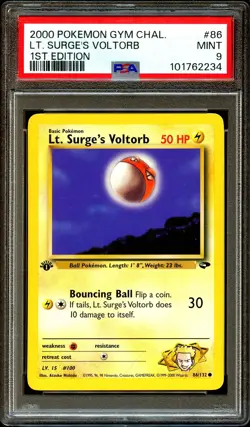 PSA 9 MINT Lt. Surge's Voltorb 86/132 1st Edition Gym Challenge Pokemon Card 234 - Image 2