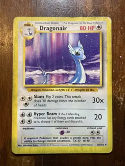 Pokemon TCG Base Set 1999 - Dragonair 18/102 Rare (Poor / Heavily Played) - Image 1