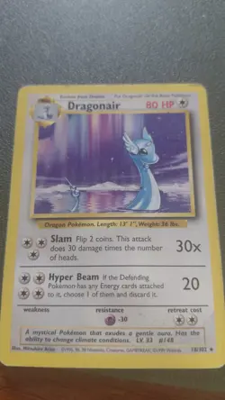 Dragonair 18/102 Base Set Unlimited Rare Pokemon TCG Card 1999 English 80 HP - Image 1