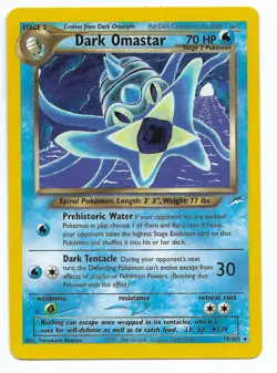 Dark Omastar 19/105 Rare Unlimited Edition Pokemon TCG Card Non Holo LP - Image 1