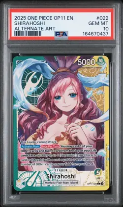 2025 One Piece A Fist of Divine Speed Shirahoshi Alt Art Leader OP11-022 PSA 10! - Image 1