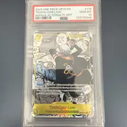 One Piece English OP10 Manga Alternate Art #119 Trafalgar Law PSA 10 GEM MINT - Image 1